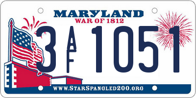 MD license plate 3AF1051