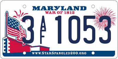 MD license plate 3AF1053