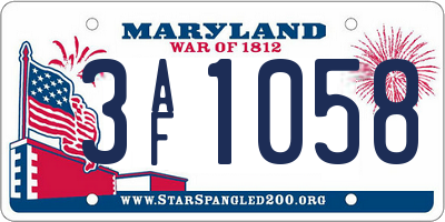 MD license plate 3AF1058