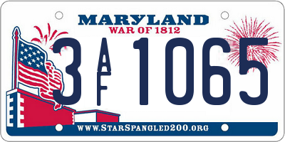 MD license plate 3AF1065