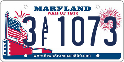MD license plate 3AF1073