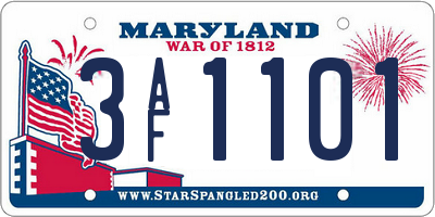 MD license plate 3AF1101