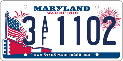 MD license plate 3AF1102