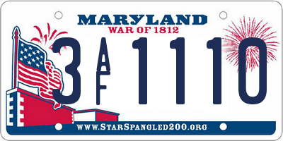 MD license plate 3AF1110
