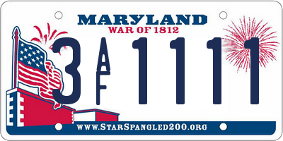 MD license plate 3AF1111