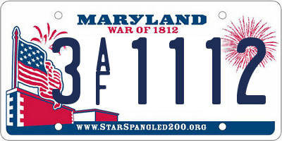 MD license plate 3AF1112