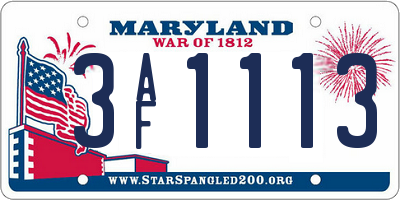MD license plate 3AF1113