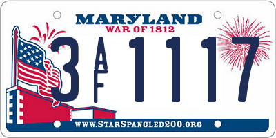 MD license plate 3AF1117