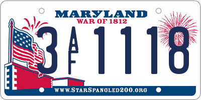 MD license plate 3AF1118