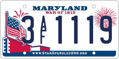 MD license plate 3AF1119
