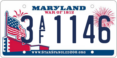 MD license plate 3AF1146