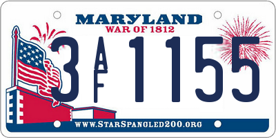 MD license plate 3AF1155