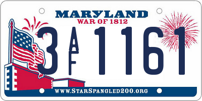 MD license plate 3AF1161