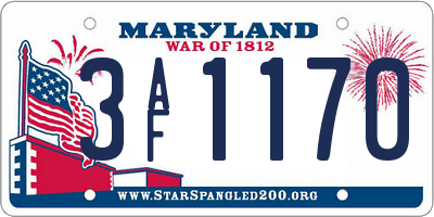 MD license plate 3AF1170