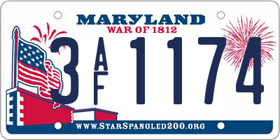 MD license plate 3AF1174
