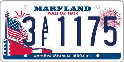 MD license plate 3AF1175