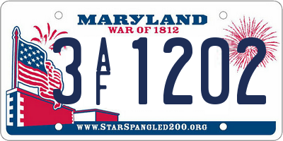 MD license plate 3AF1202