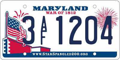 MD license plate 3AF1204