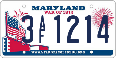 MD license plate 3AF1214