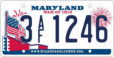 MD license plate 3AF1246