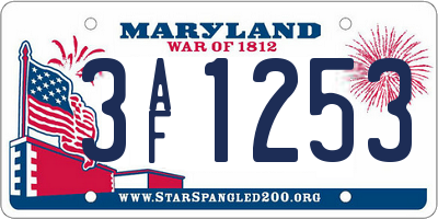 MD license plate 3AF1253