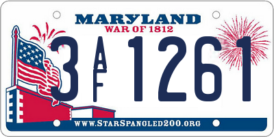 MD license plate 3AF1261