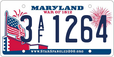 MD license plate 3AF1264