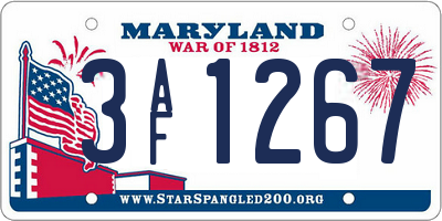MD license plate 3AF1267