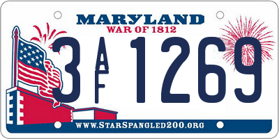 MD license plate 3AF1269