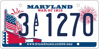 MD license plate 3AF1270