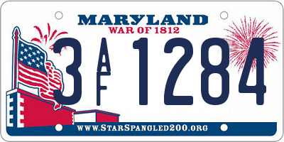 MD license plate 3AF1284