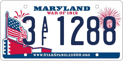 MD license plate 3AF1288
