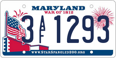 MD license plate 3AF1293