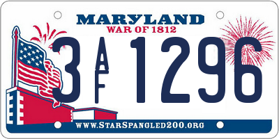 MD license plate 3AF1296