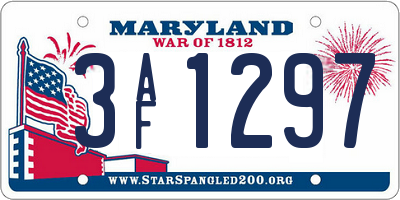MD license plate 3AF1297