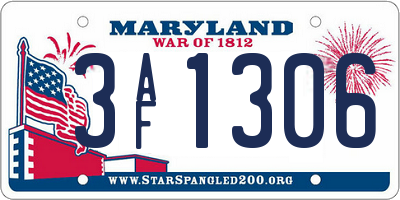 MD license plate 3AF1306