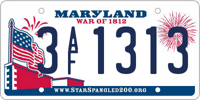 MD license plate 3AF1313