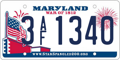 MD license plate 3AF1340