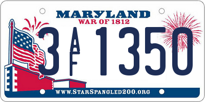 MD license plate 3AF1350