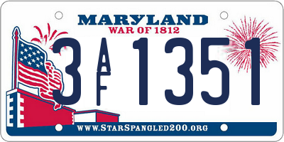 MD license plate 3AF1351