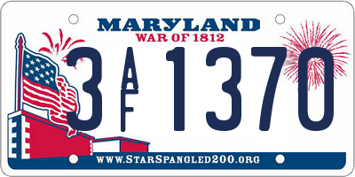 MD license plate 3AF1370