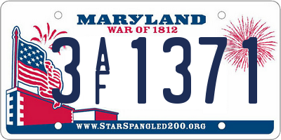 MD license plate 3AF1371