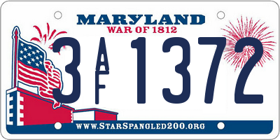 MD license plate 3AF1372