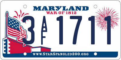 MD license plate 3AF1711