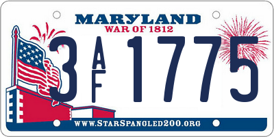 MD license plate 3AF1775