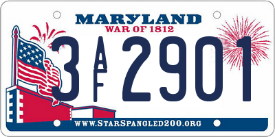 MD license plate 3AF2901