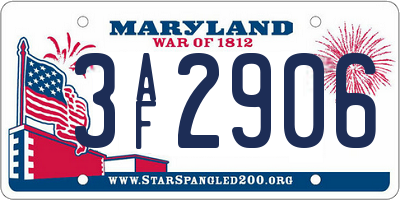MD license plate 3AF2906