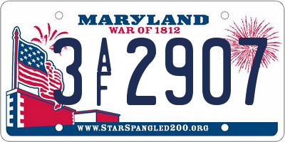 MD license plate 3AF2907