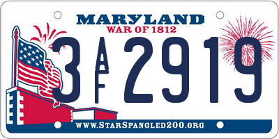 MD license plate 3AF2919
