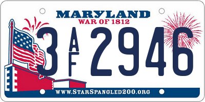 MD license plate 3AF2946